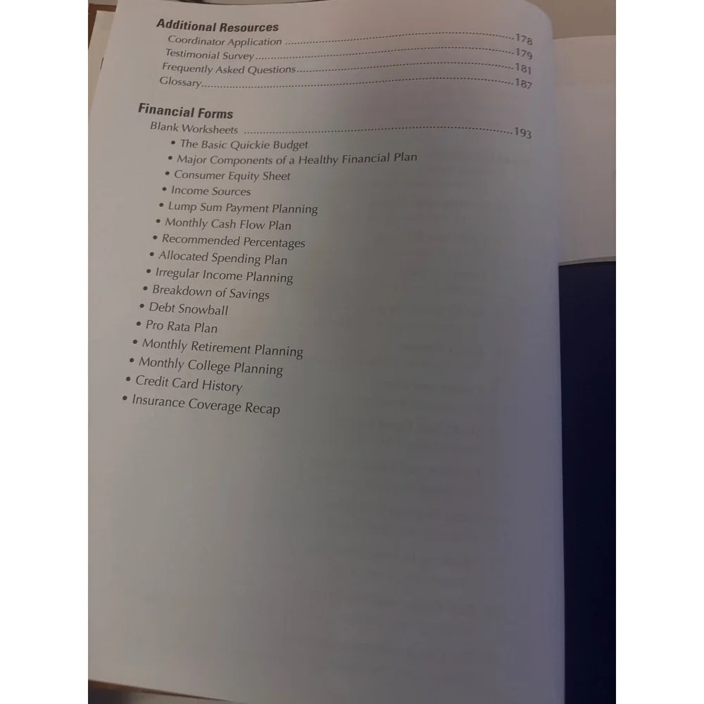 Dave Ramsey Financial Peace University Workbook Adult OS Tan Blue Debt Wealth